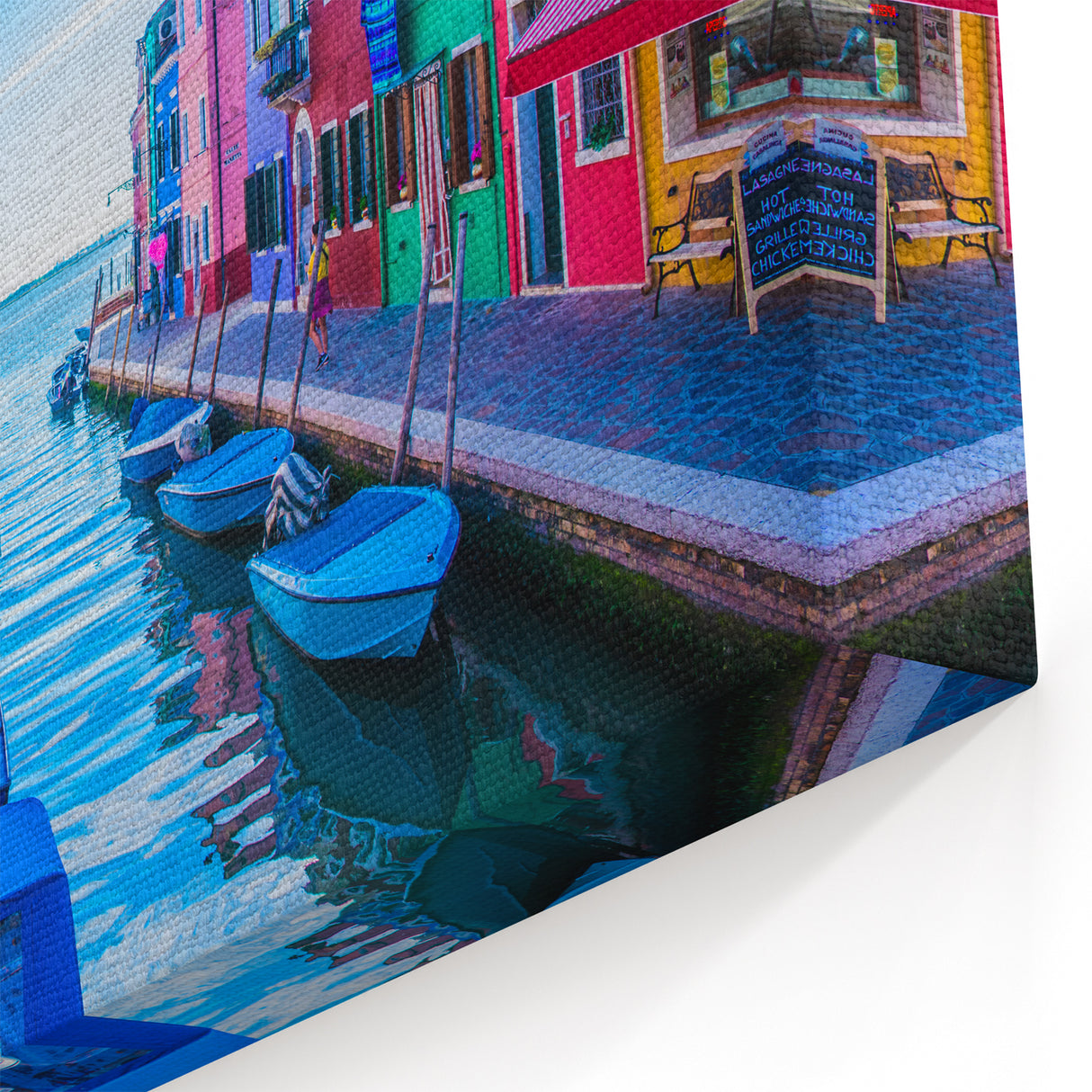 Colorful Venice Canal Art | Italian Gondola Print | Vibrant Wall Decor