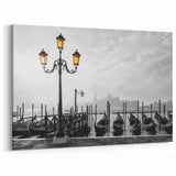 Venice Black & White Gondola Art | Italian Gondola Print | Elegant Decor