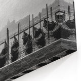 Venice Black & White Gondola Art | Italian Gondola Print | Elegant Decor