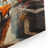 Vibrant New York City Taxi Art - Modern Urban Taxi Wall Art Print