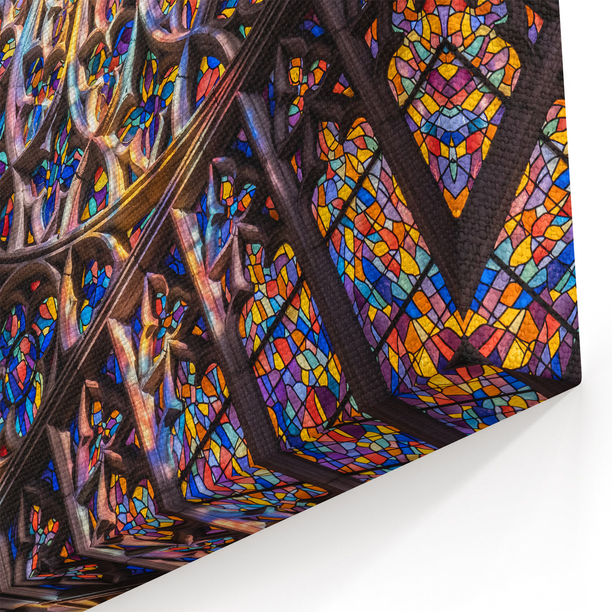 Church Wall Art | Vibrant Stained Glass Window Church Canvas Print