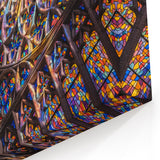 Church Wall Art | Vibrant Stained Glass Window Church Canvas Print