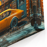 Vintage Car in a Retro Garage - Nostalgic Automotive Wall Art Print