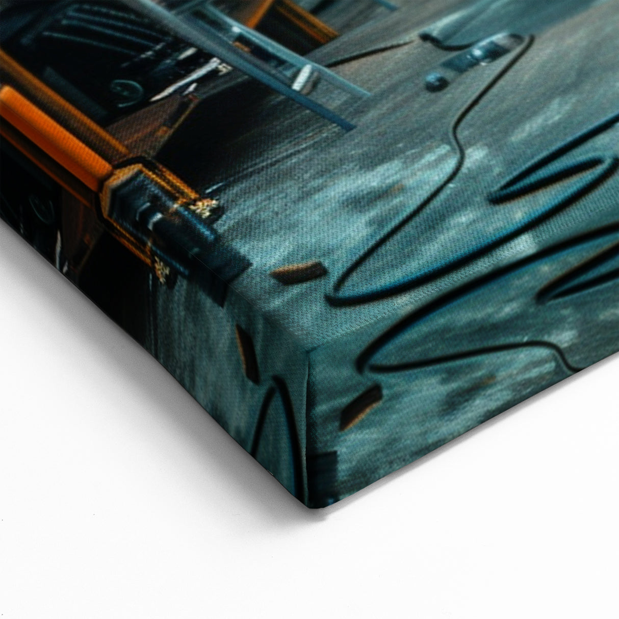 Vintage Car in a Retro Garage - Nostalgic Automotive Wall Art Print