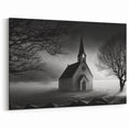 Gothic Church in Mist - Spiritual Christian Wall Art for Home Decor