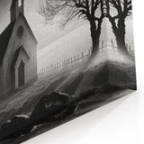 Gothic Church in Mist - Spiritual Christian Wall Art for Home Decor