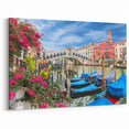 Venice Gondola Wall Art – Colorful Rialto Bridge Canvas Print