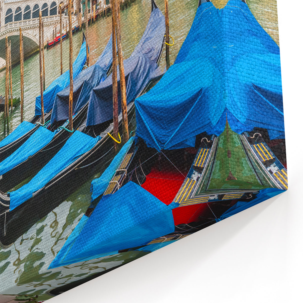 Venice Gondola Wall Art – Colorful Rialto Bridge Canvas Print