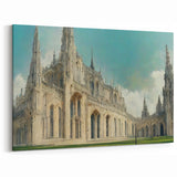 Gothic Cathedral Exterior - Majestic Church Art for Religious Decor