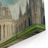 Gothic Cathedral Exterior - Majestic Church Art for Religious Decor