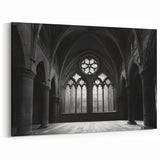 Gothic Church Interior - Monochrome Spiritual Wall Art for Home Decor