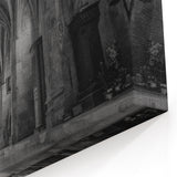 Gothic Church Hallway - Sacred Monochrome Religious Wall Art for Home