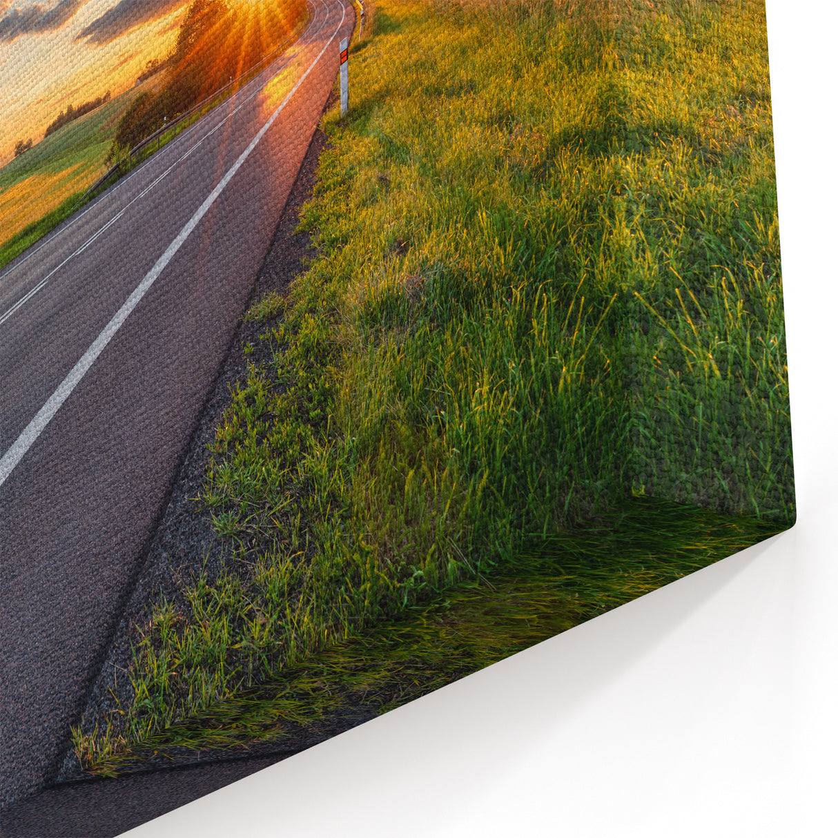 Sunset Road Trip Photography - Scenic Country Highway Wall Art Decor