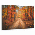 Autumn Forest Path Photography - Scenic Fall Road Wall Art Decor