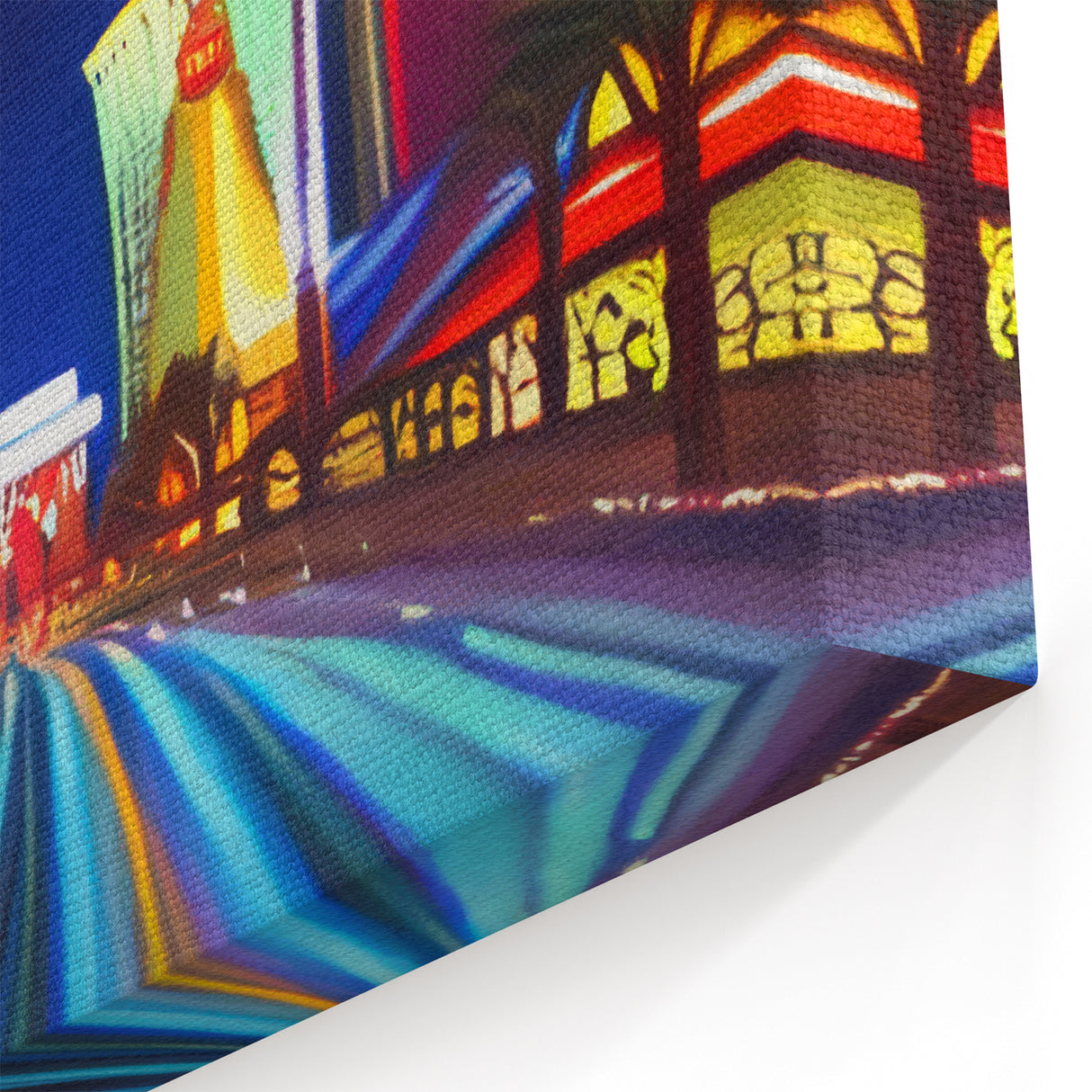 Vibrant City Road Art - Colorful Night Drive Canvas - Urban Wall Decor