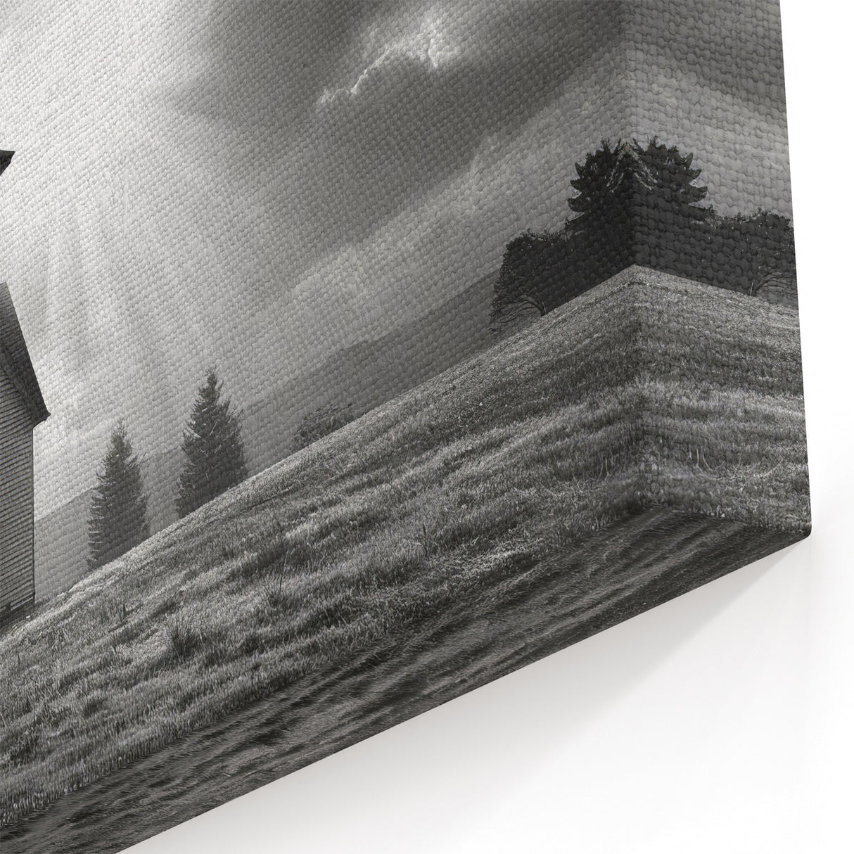 Monochrome Church Sunrise - Spiritual Wall Art for Tranquil Decor