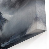 Dramatic Mountain Peak in Mist - Majestic Foggy Landscape Wall Art