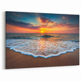 Beach Landscape Wall Art - Ocean Sunset Coastal Canvas - Seaside Decor