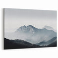 Misty Mountain Range Art - Serene Foggy Landscape Wall Decor