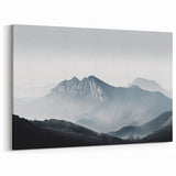Misty Mountain Range Art - Serene Foggy Landscape Wall Decor