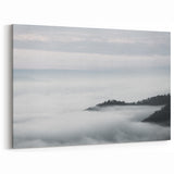 Cloud-Covered Mountains Art - Serene Misty Landscape Wall Decor