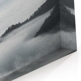 Cloud-Covered Mountains Art - Serene Misty Landscape Wall Decor