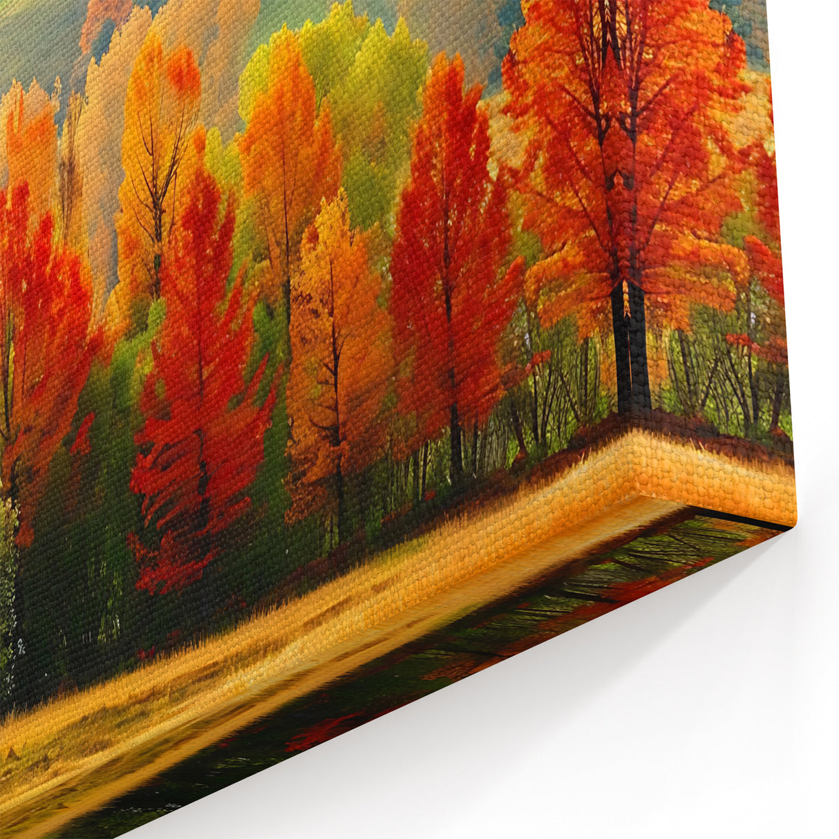 Autumn Hillside Trees - Vibrant Fall Nature Wall Art in Scenic Landscape Prints