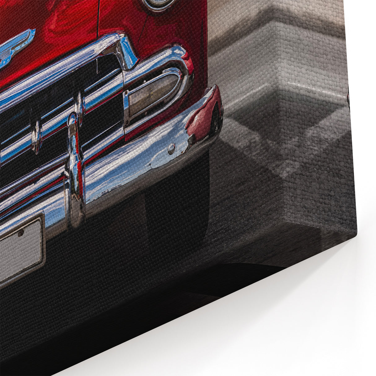 Antique Red Chevy Car Art: Classic Convertible Prints for Retro Decor