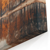 Autumn Trees by Misty Lake Art - Serene Fall Landscape Wall Decor