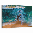 Ocean Waves Beach Aerial View Wall Art - Coastal Landscape Canvas