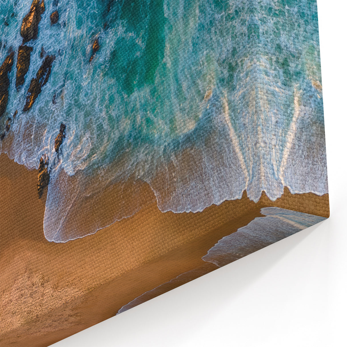 Ocean Waves Beach Aerial View Wall Art - Coastal Landscape Canvas