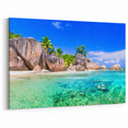 Tropical Beach Granite Rocks Wall Art - Coastal Landscape Canvas Print