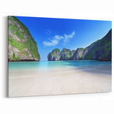 Secluded Cove Beach Wall Art - Tropical Coastal Landscape Canvas Print