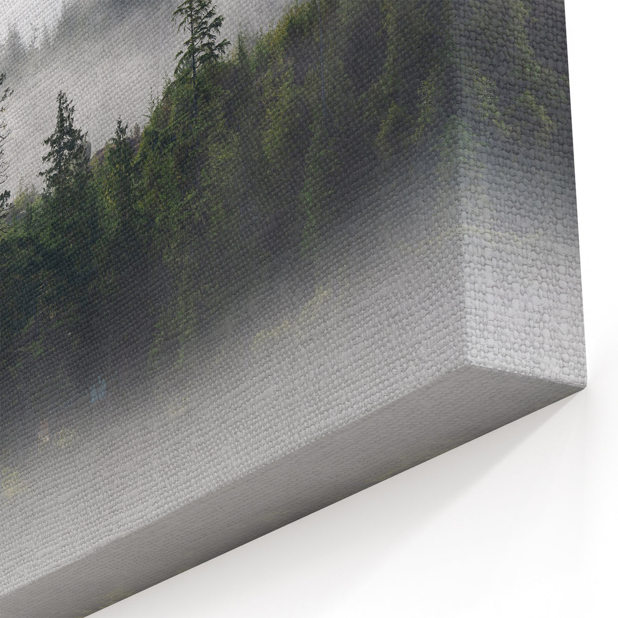 Serene Misty Landscape Art - Foggy Morning Canvas Print for Tranquil Decor