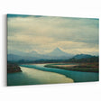 Mountain River Landscape Wall Art - Serene Nature Canvas Print