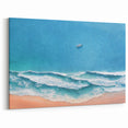 Calm Ocean Waves Aerial View Wall Art - Coastal Landscape Canvas