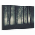 Dark Misty Forest Art - Mysterious Foggy Landscape Canvas for Dramatic Decor