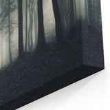 Dark Misty Forest Art - Mysterious Foggy Landscape Canvas for Dramatic Decor