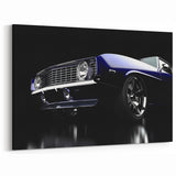 Midnight Muscle Car Art: Classic Dark Blue Automotive Prints for Decor
