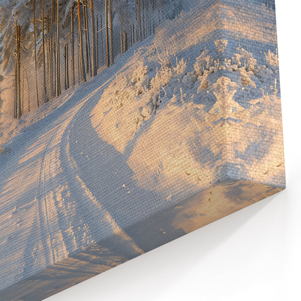 Golden Hour Winter Path Tree Wall Art - Serene Nature Landscape Print