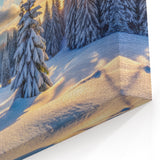 Sunrise Winter Pines Wall Art - Serene Snowy Landscape Canvas Prints