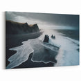 Moody Coastal Cliff Beach Art - Ocean Landscape Wall Decor
