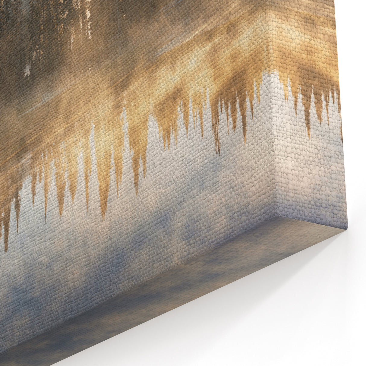 Misty Mountain Lake Art - Tranquil Morning Reflection Canvas for Serene Decor