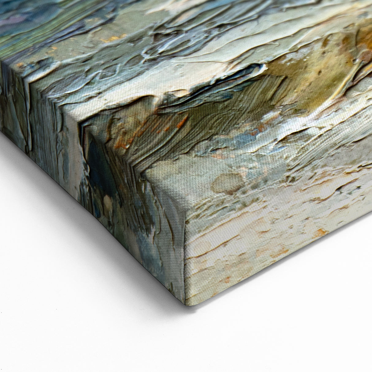 Textured Ocean Oil Painting - Coastal Beach Scene Canvas Art