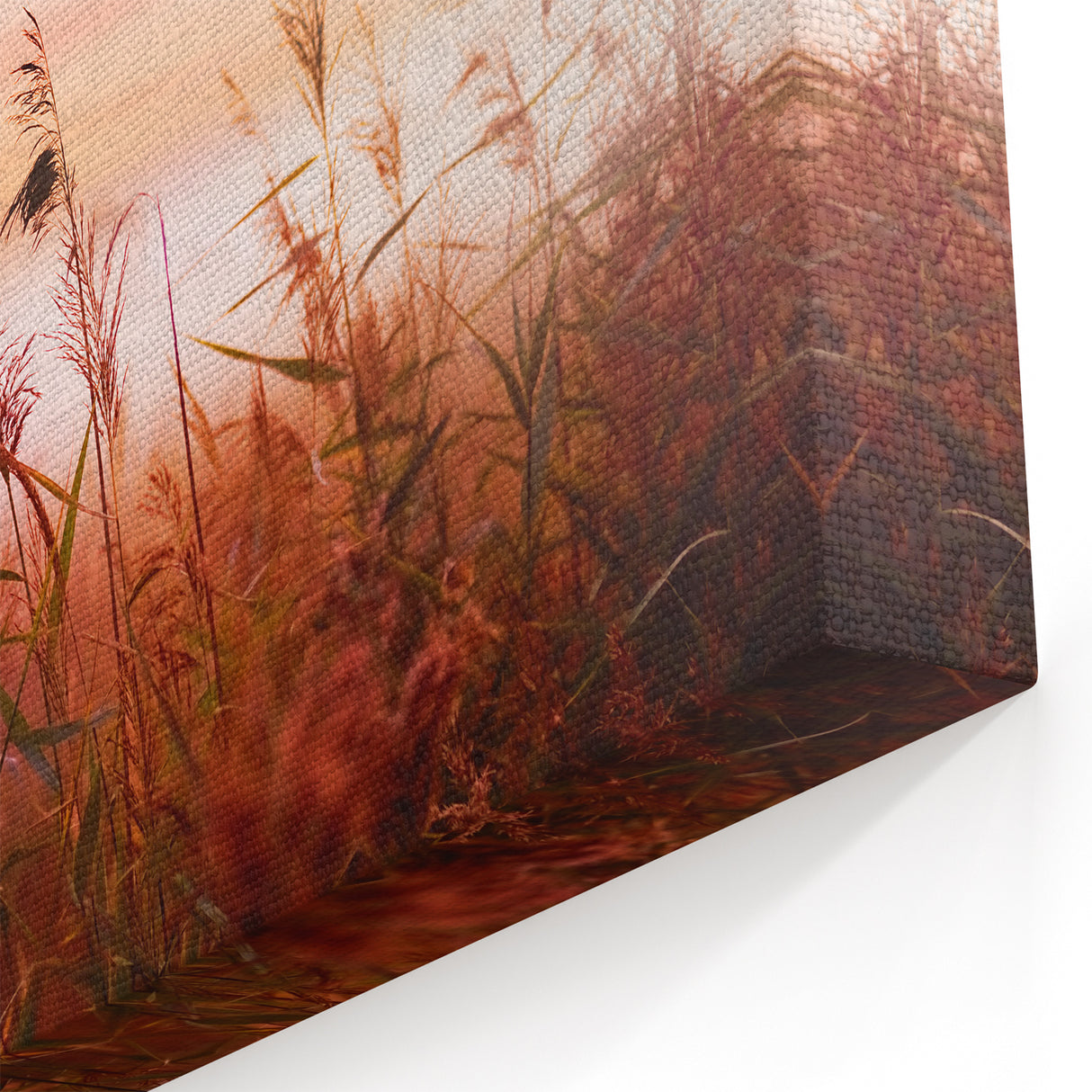 Misty Sunrise Field Art - Vibrant Dawn Canvas for Warm and Inviting Decor