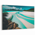 Vibrant Coastal Sandbanks Art - Tropical Beach Canvas Wall Decor