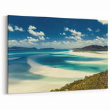 Idyllic Coastal Beach Scene - Turquoise Ocean Canvas Wall Art
