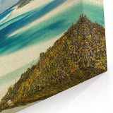 Idyllic Coastal Beach Scene - Turquoise Ocean Canvas Wall Art