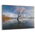 Serene Lake Reflection Tree Wall Art - Tranquil Nature Landscape Print
