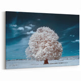Ethereal White Tree Wall Art - Dreamlike Nature Landscape Canvas Print
